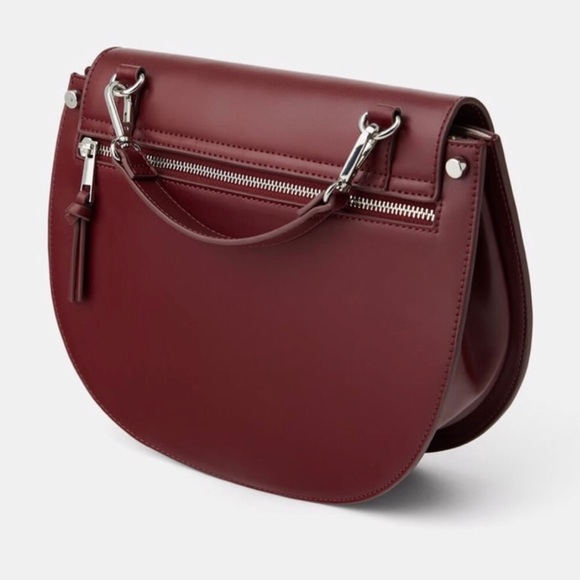 Zara oval shaped burgundy crossbody bag Medium - Picture 6 of 7